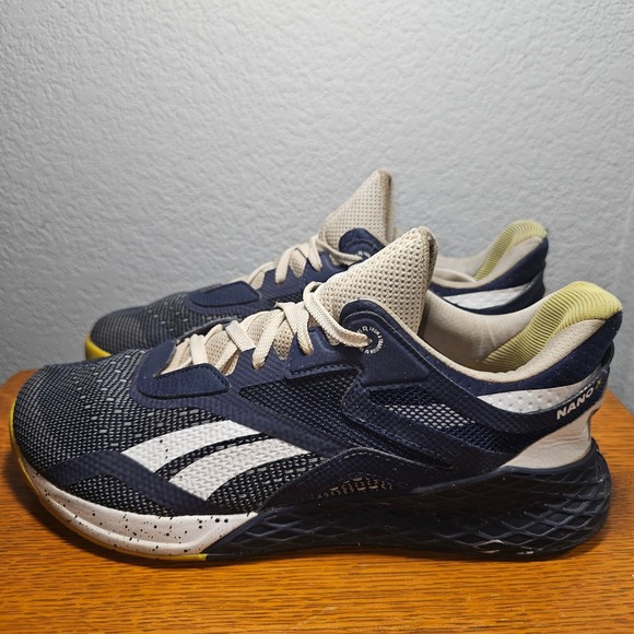 Reebok Nano X Men's Crossfit Shoes Size 10.5 Navy White Yellow - Picture 1 of 8